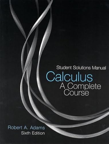 Beispielbild fr Student Solutions Manual Calculus: A Complete Course zum Verkauf von WorldofBooks