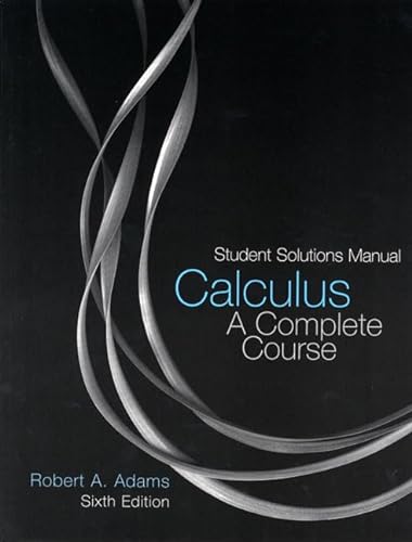 Imagen de archivo de Calculus: Student Solutions Manual: A Complete Course a la venta por ThriftBooks-Dallas