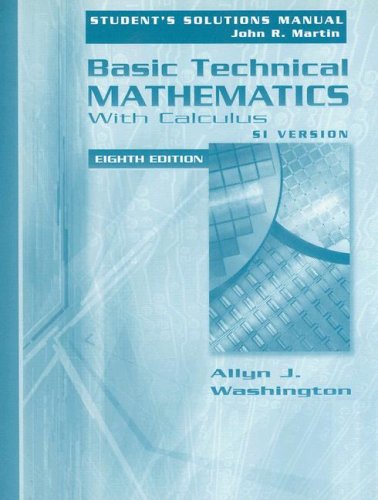 Beispielbild fr Basic Technical Mathematics with Calculus, SI Version : Student's Solutions Manual zum Verkauf von Better World Books
