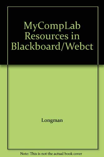 MyCompLab Resources in Blackboard/Webct (9780321329097) by Pearson