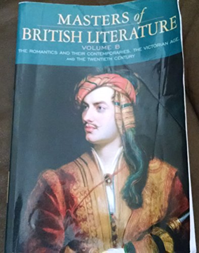 Imagen de archivo de Masters of British Literature, Volume B a la venta por Indiana Book Company