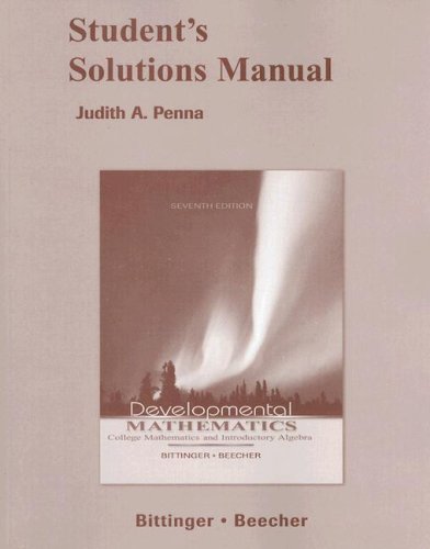 9780321348586: Student Solutions Manual for Developmental Mathematics