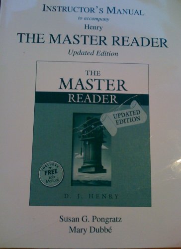 Instructors Manual to Accompany Master Reader (9780321355058) by Susan G. Pongratz