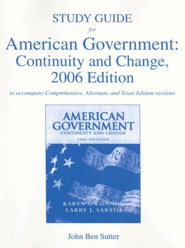 Imagen de archivo de American Government: Continuity and Change: Study Guide a la venta por Allied Book Company Inc.