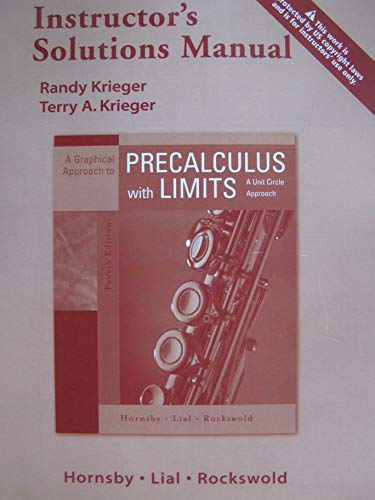 9780321358134: A Graphical Approach to Precalculus with Limits, Instructor's Solutions Manual: A Unit Circle Approach