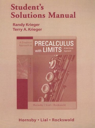 Imagen de archivo de Student Solutions Manual for A Graphical Approach to Precalculus with Limits a la venta por HPB-Red