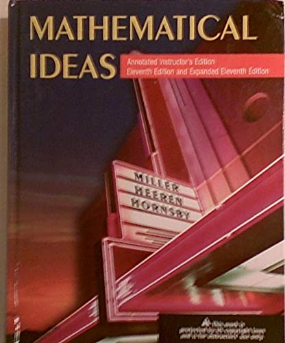 Stock image for Mathematical Ideas - Annotated Instructor Edtion for sale by Big Bill's Books