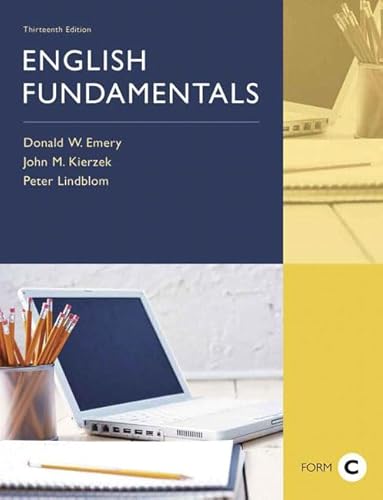Stock image for English Fundamentals, Form C (book alEmery, Donald W.; Kierzek, John for sale by Iridium_Books