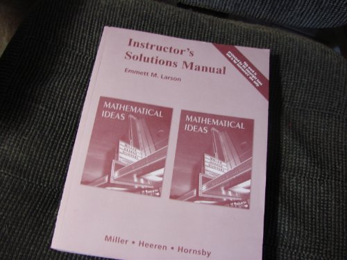 Stock image for Instructors Solutions Manual Mathematical Ideas for sale by Hawking Books