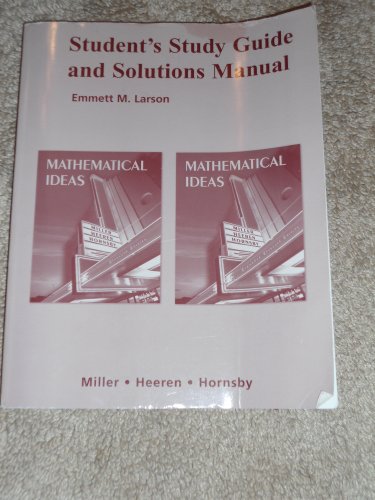 Stock image for Student Study Guide and Solutions Manual for Mathematical Ideas for sale by ThriftBooks-Dallas