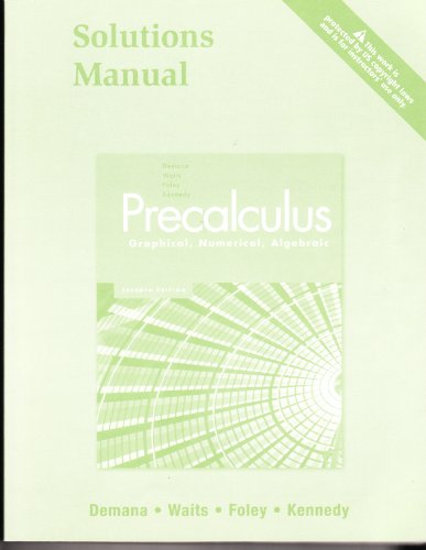 Stock image for Precalculus Graphical, Numerical, Algebraic : Instructor's Solutions Manual for sale by Books Unplugged