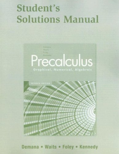 9780321369949: Precalculus: Graphical, Numerical, Algebraic Student Solutions Manual