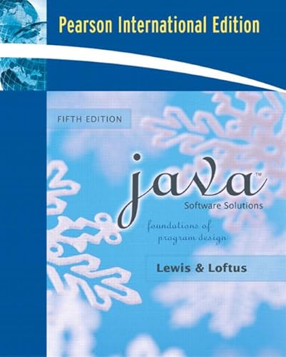 Stock image for Java Software Solutions: Foundations of Program Design: International Edition for sale by AwesomeBooks