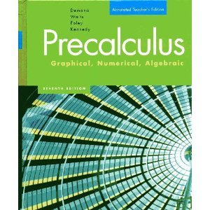 Imagen de archivo de Pre-Calculus Graphical, Numeric, Algebraic (Annotated instructor's edition) a la venta por Jenson Books Inc
