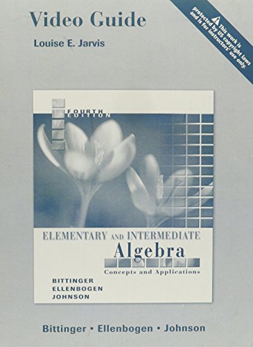 Imagen de archivo de Video Guide for Elementary and Intermediate Algebra: Concepts and Applications a la venta por Bookmans