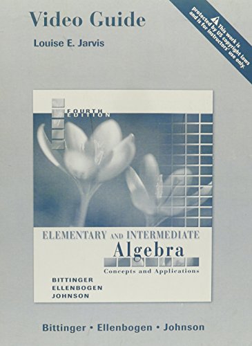Stock image for Video Guide for Elementary and Intermediate Algebra: Concepts and Applications for sale by Bookmans