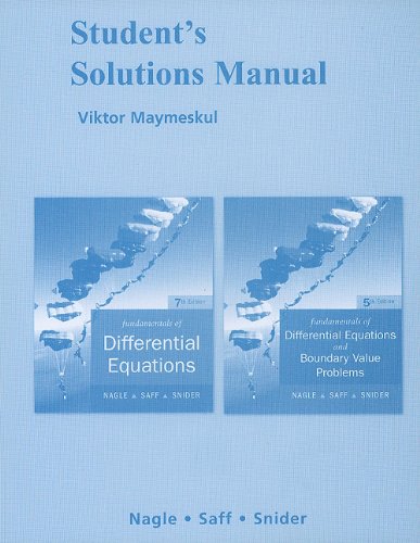 9780321388452: Fundamentals of Differential Equations/Fundamentals of Differential Equations and Boundary Value Problems: Student's Solutions Manual