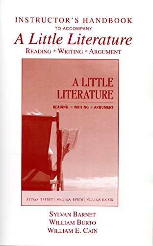 Stock image for Instructor's Handbook to Accompany A Little Literature (Reading*Writing*Argument) for sale by Cronus Books