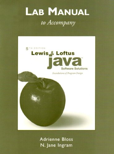 Beispielbild fr Lab Manual for Java Software Solutions: Foundations of Program Design zum Verkauf von Wonder Book