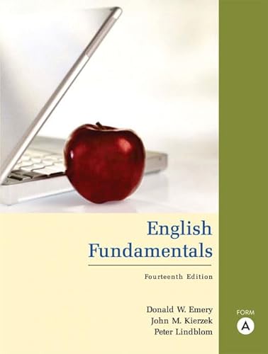 Beispielbild fr English Fundamentals, Form A (book alone) (14th Edition) zum Verkauf von HPB-Red