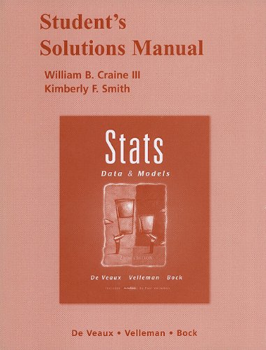 Beispielbild fr Stats: Data and Models: Student Solutions Manual zum Verkauf von ThriftBooks-Dallas