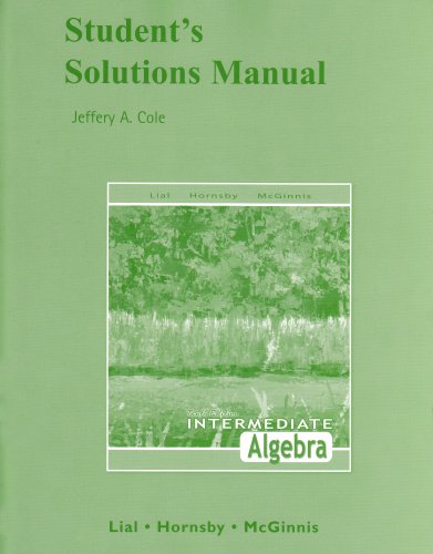 9780321441157: Student Solutions Manual for Intermediate Algebra