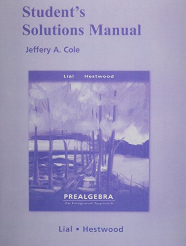 Beispielbild fr Student Solutions Manual for Prealgebra: An Integrated Approach zum Verkauf von SecondSale