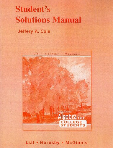 Stock image for Student Solutions Manual For Algebra For College Students ; 9780321443281 ; 0321443284 for sale by APlus Textbooks