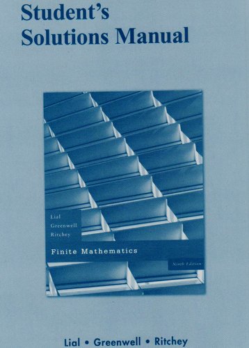 Imagen de archivo de Student Solutions Manual for Finite Mathematics a la venta por ThriftBooks-Dallas