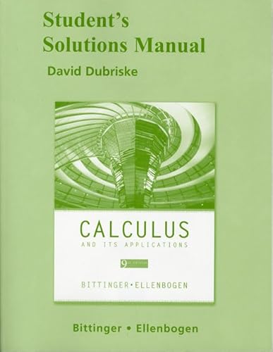 Stock image for Student Solutions Manual for Calculus and Its Applications for sale by Your Online Bookstore