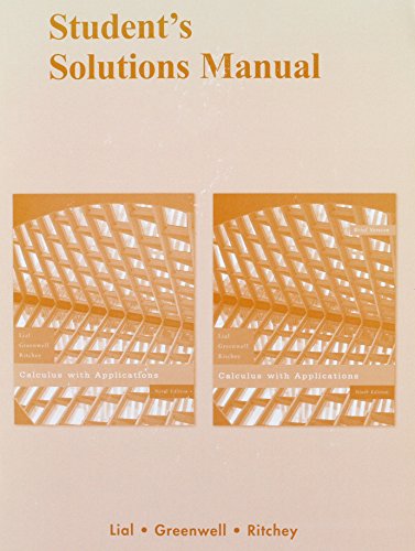 9780321455697: Student Solutions Manual for Calculus with Applications