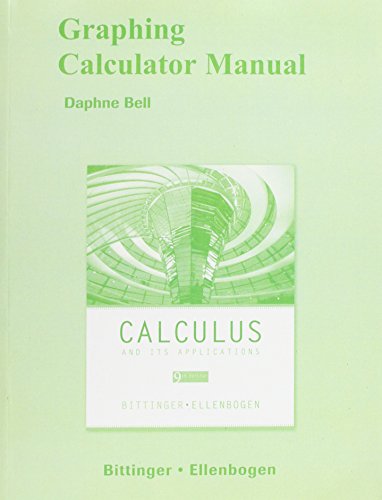 Imagen de archivo de Graphing Calculator Manual for Calculus and Its Applications a la venta por Better World Books