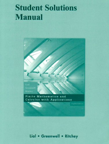 9780321455987: Student Solutions Manual for Finite Mathematics and Calculus with Applications