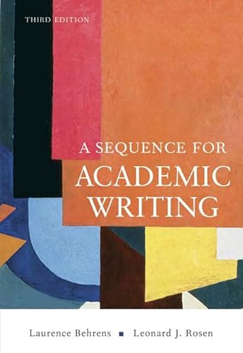 Stock image for A Sequence for Academic Writing for sale by Better World Books