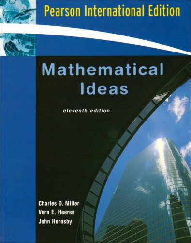 Imagen de archivo de Mathematical Ideas: International EdiMiller, Charles D.; Heeren, Vern a la venta por Iridium_Books