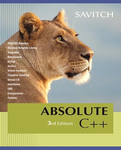 Stock image for Absolute C++ for sale by Better World Books