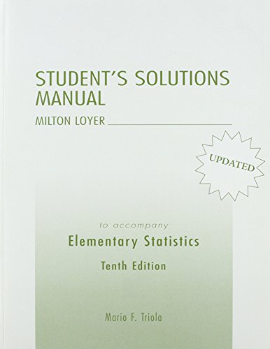 Beispielbild fr Student's Solutions Manual to Accompany Elementary Statistics Tenth Edition zum Verkauf von SecondSale