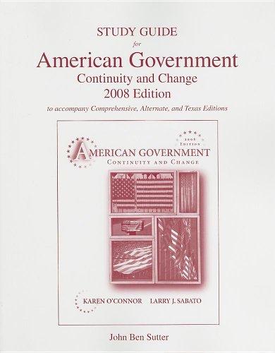 Beispielbild fr Study Guide for American Government: Continuity and Change (all editions) zum Verkauf von Allied Book Company Inc.
