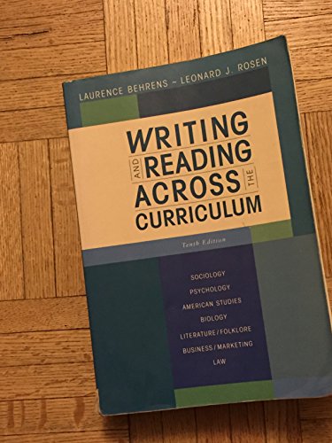 Beispielbild fr Writing and Reading Across the Curriculum zum Verkauf von Better World Books Ltd