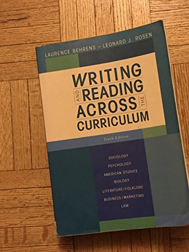9780321486431: Writing and Reading Across the Curriculum