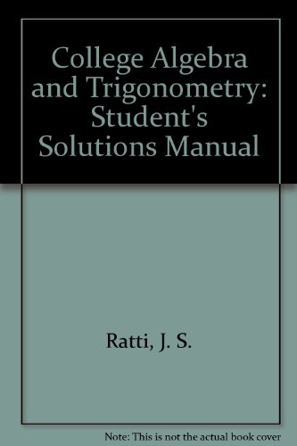 Imagen de archivo de Student Solutions Manual for College Algebra and Trigonometry a la venta por ThriftBooks-Dallas