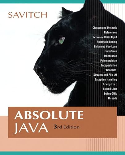 9780321487926: Absolute Java (3rd Edition)