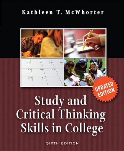 Imagen de archivo de Study and Critical Thinking Skills in College a la venta por Better World Books