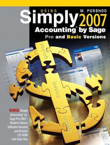 Stock image for Using Simply Accounting by Sage 2007 for sale by Better World Books