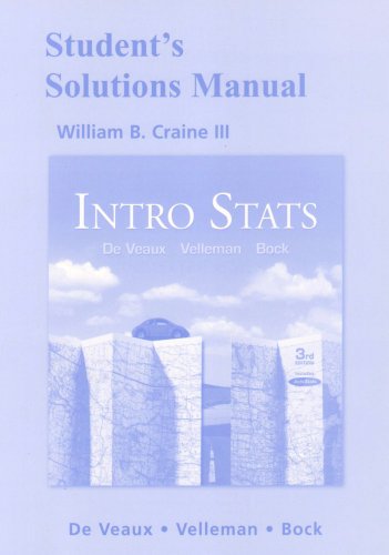 Beispielbild fr Student Solutions Manual for Intro Stats zum Verkauf von SecondSale