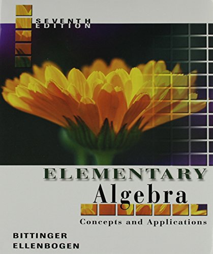 Elementary Algebra: Concepts and Applications, Books a la Carte Edition (7th Edition) (9780321504630) by Bittinger, Marvin L.; Ellenbogen, David J.