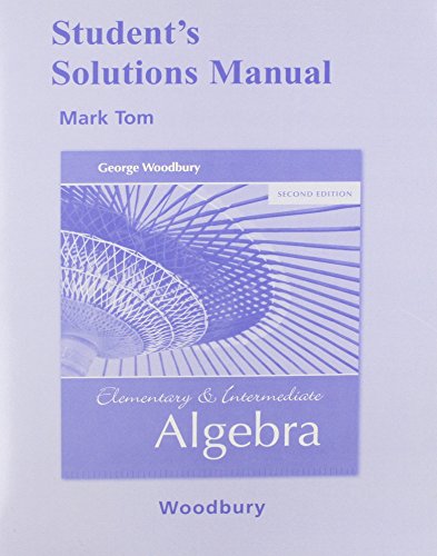 Stock image for Student Solutions Manual for Elementary and Intermediate Algebra for sale by Phatpocket Limited