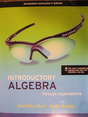 Stock image for Introductory Algebra Through Applications for sale by The Book Cellar, LLC
