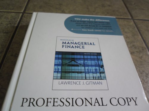 Imagen de archivo de Principles of Managerial Finance a la venta por ZBK Books