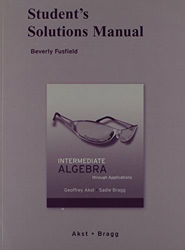 9780321528193: Intermediate Algebra Through Applications